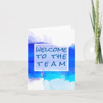 Aquamarine Blue Watercolor Abstract  Welcome Card by 911business at Zazzle