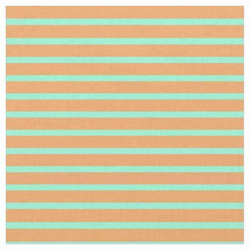 Aquamarine & Brown Colored Striped Pattern Fabric