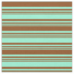Aquamarine &amp; Brown Stripes Fabric