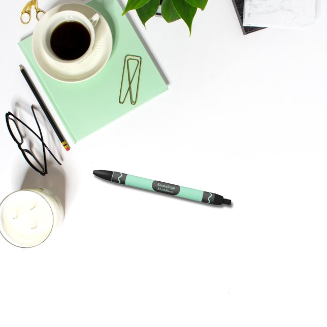 Aquamarine Color Crayon Wrap Monogram Pen (Creator Uploaded)