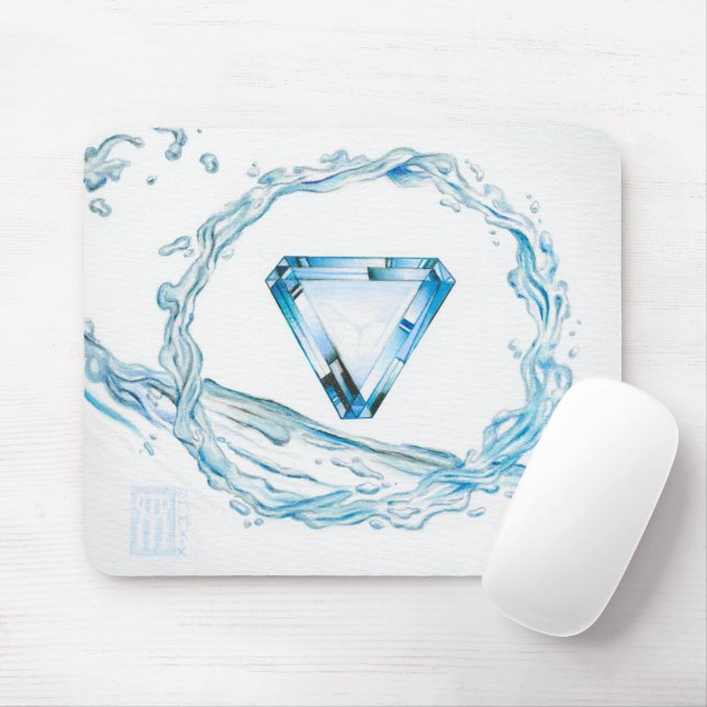 Aquamarine Core Gemstone Mouse Pad (With Mouse)