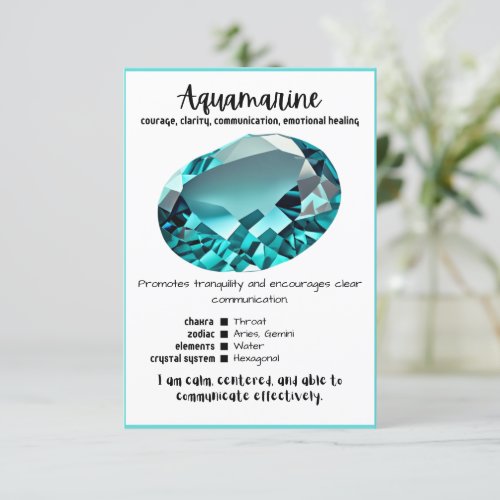 Aquamarine Crystal Meaning Card