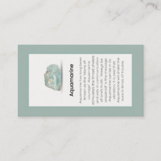 Aquamarine Crystal Meaning Jewelry Display Business Card