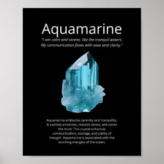Aquamarine Crystal Stone Meaning Poster