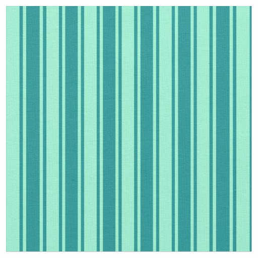 Aquamarine & Dark Cyan Lined Pattern Fabric