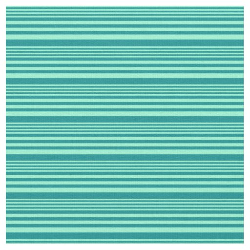 Aquamarine & Dark Cyan Lined/Striped Pattern Fabric