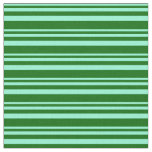 [ Thumbnail: Aquamarine & Dark Green Lined/Striped Pattern Fabric ]