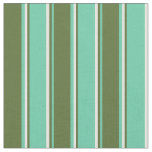 [ Thumbnail: Aquamarine, Dark Olive Green, and White Colored Fabric ]