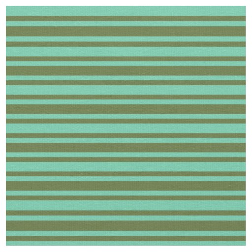 Aquamarine & Dark Olive Green Lines Fabric