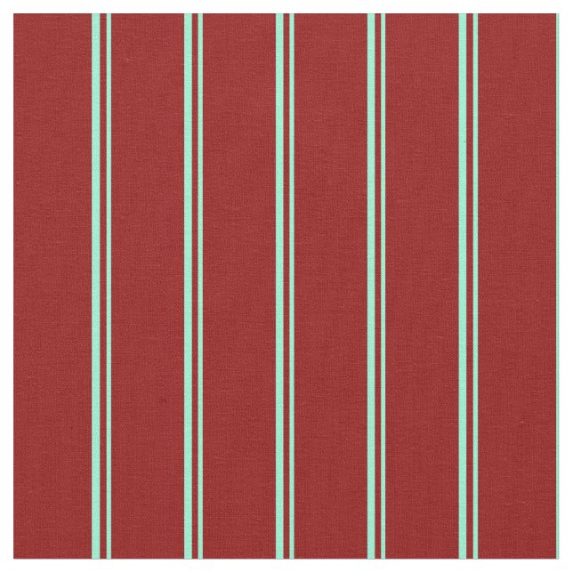 Aquamarine & Dark Red Pattern Fabric (Close Up)