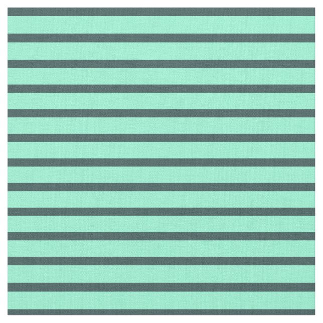 Aquamarine & Dark Slate Gray Lines Fabric (Close Up)