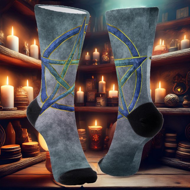 Aquamarine Enchantment: A Gem Pentagram Socks (Creator Uploaded)