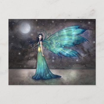 Aquamarine Eve Celestial Faerie Fairy Fantasy Art Postcard by robmolily at Zazzle