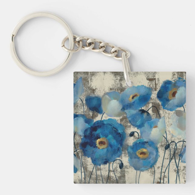 Aquamarine Floral Keychain (Front)