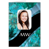 Aquamarine floral personalized photo (Front)