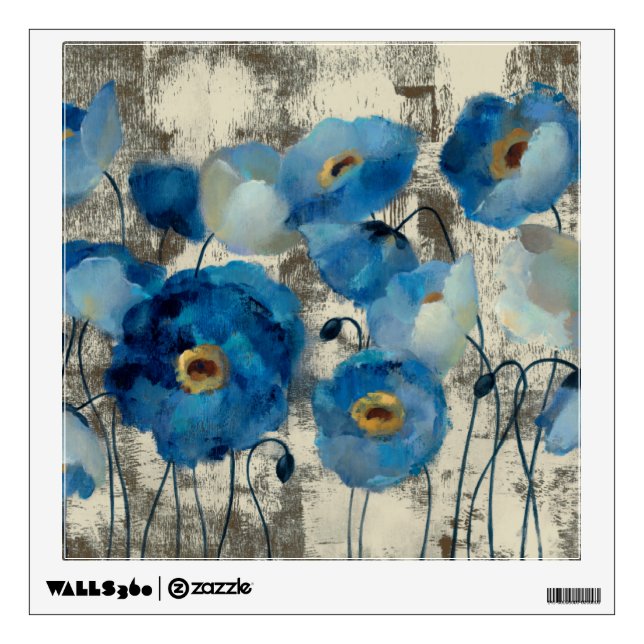 Aquamarine Floral Wall Decal (Front)