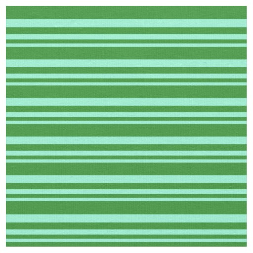 Aquamarine & Forest Green Colored Stripes Fabric