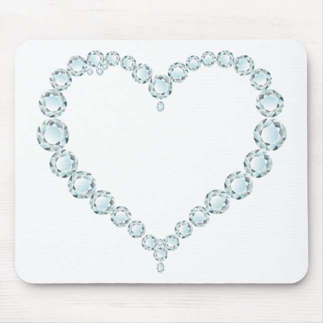 Aquamarine Gem Heart Mouse Pad (Front)