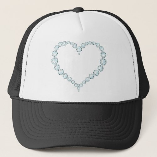 Aquamarine Gem Heart Trucker Hat