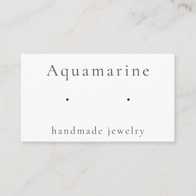 Aquamarine Gemstone Earring Jewelry Display Card (Front)