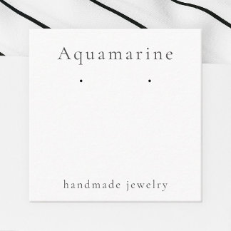 Aquamarine Gemstone Earring Jewelry Display Card