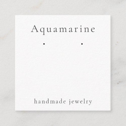 Aquamarine Gemstone Earring Jewelry Display Card