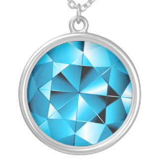 Aquamarine Gemstone Sterling Silver Necklace