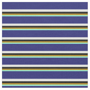 Aquamarine, Goldenrod, Black, Mint Cream & Blue Fabric