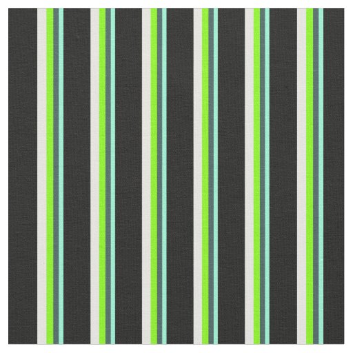 Aquamarine, Gray, Chartreuse, Mint Cream & Black Fabric