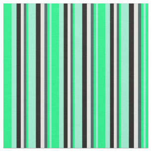Aquamarine, Green, Dark Slate Gray, White & Black Fabric