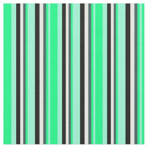 Aquamarine, Green, Dark Slate Gray, White & Black Fabric