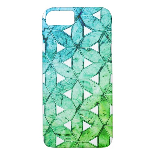 Aquamarine green Mosaic  flower of life iPhone 87 Case