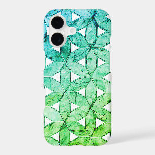 Aquamarine green Mosaic flower of life iPhone 17 Case