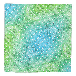 Aquamarine green Mosaic flower of life Duvet Cover
