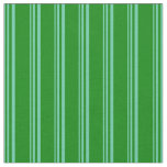[ Thumbnail: Aquamarine & Green Striped/Lined Pattern Fabric ]