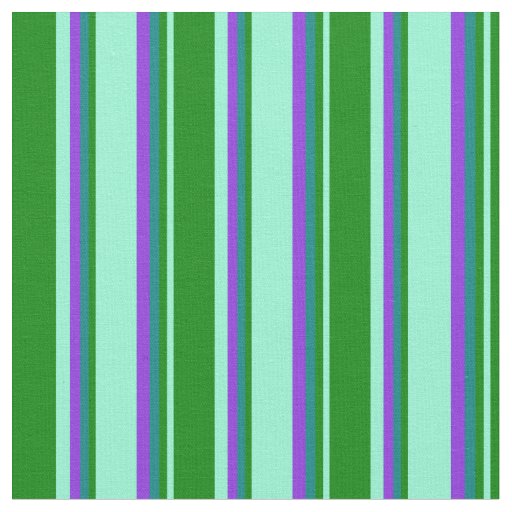 Aquamarine, Green, Teal & Purple Stripes Pattern Fabric