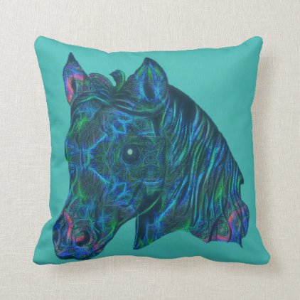 Aquamarine Horse-Head Pillow