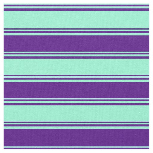 Aquamarine & Indigo Lined/Striped Pattern Fabric