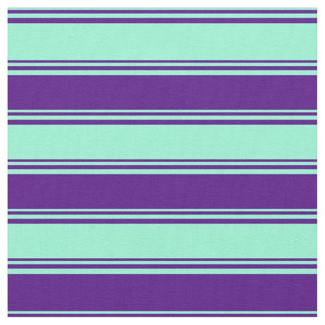 Aquamarine & Indigo Lined/Striped Pattern Fabric (Close Up)