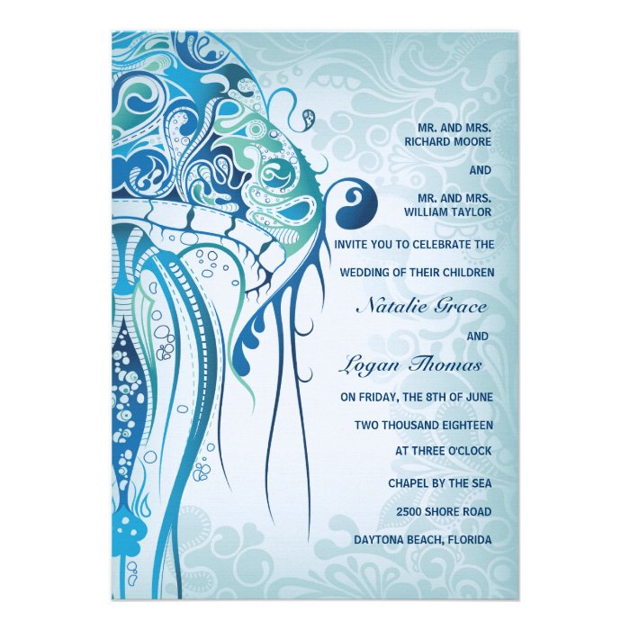 Aquamarine Jellyfish Invitation