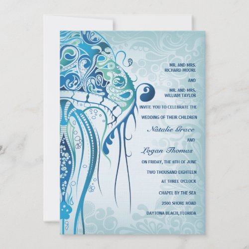 Aquamarine Jellyfish Invitation