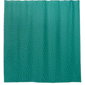 Aquamarine Leather: Fashionable Snake Texture. Shower Curtain