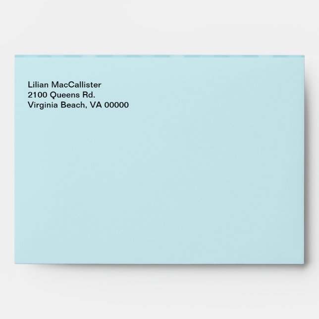 Aquamarine & Light Blue Lined Custom Envelope (Front)
