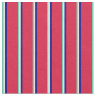 Aquamarine, Light Cyan, Blue, and Crimson Colored Fabric