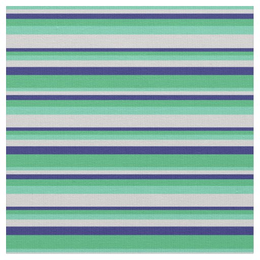Aquamarine, Light Gray, Midnight Blue & Sea Green Fabric