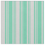 [ Thumbnail: Aquamarine & Light Grey Striped Pattern Fabric ]