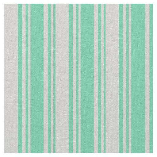 Aquamarine & Light Grey Striped Pattern Fabric