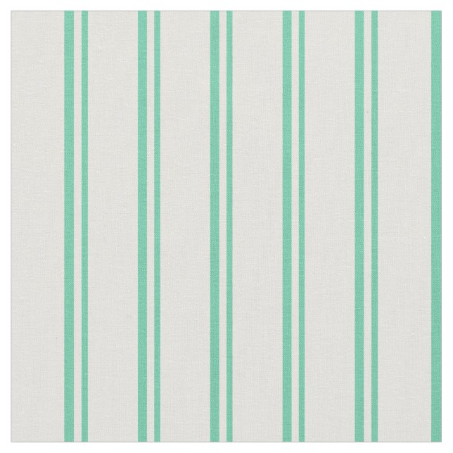 Aquamarine & Light Yellow Striped Pattern Fabric (Close Up)