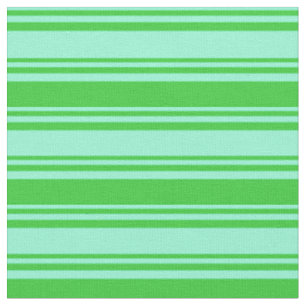 Aquamarine & Lime Green Colored Stripes Pattern Fabric