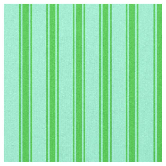 Aquamarine & Lime Green Lined/Striped Pattern Fabric (Close Up)